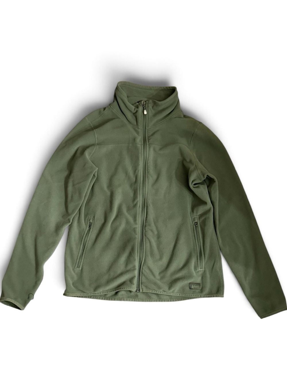 REI Men's Olive Green Full-Zip Fleece Jacket